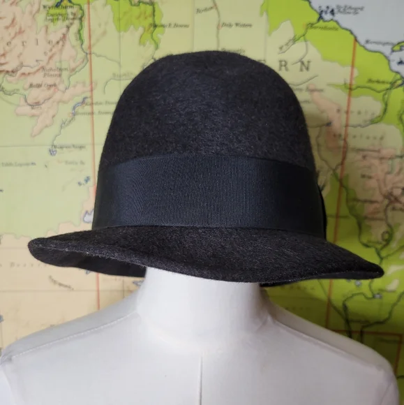 Vintage "A Gambini Firenze" Gray Fedora Hat with Feather Accent Blokecore - Picture 2 of 8